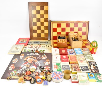 Lot 648 - Two vintage chess sets, Russian doll, various...