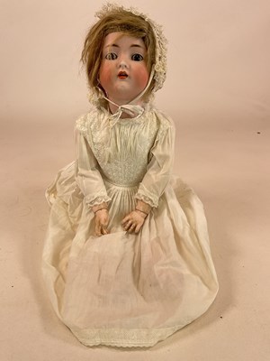 Lot 218 - BRUNO SCHMIDT; a bisque head character doll...