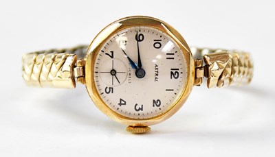 Lot 947 - ASTRAL; a 9ct gold ladies' wristwatch on a 9ct...