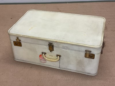 Lot 59 - A mid 20th century vellum travel case fabric...