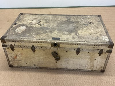 Lot 61 - An early 20th century vellum travel trunk,...