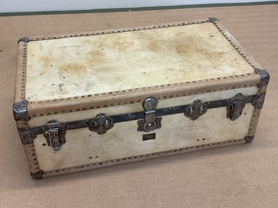 Lot 62 - An early 20th century vellum travel trunk with...