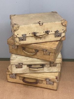 Lot 56 - Four mid 20th century vellum travel cases of...