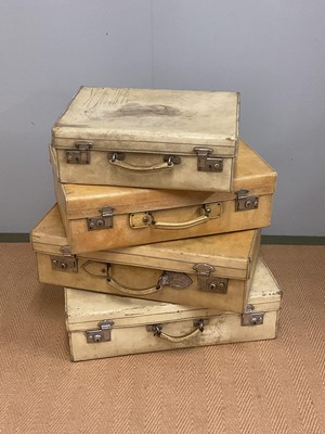 Lot 57 - Four mid 20th century vellum travel cases all...