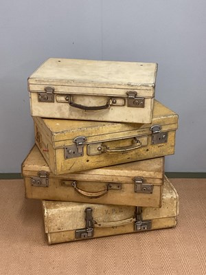 Lot 58 - Four mid 20th century vellum travel cases all...