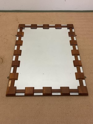 Lot 738 - A mid 20th century Swedish teak wall mirror,...