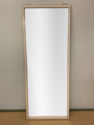 Lot 758 - An Art Deco floor standing mirror with stepped...