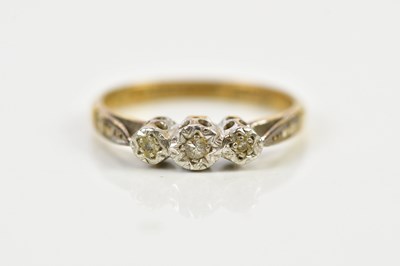 Lot 192 - A 9ct gold and platinum illusion set ring,...