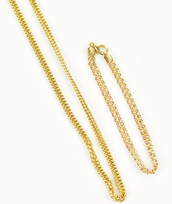 Lot 236 - A 9ct yellow gold curb link necklace and a...