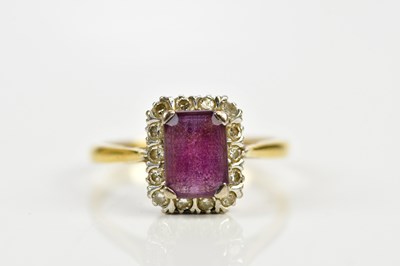 Lot 124 - An 18ct yellow gold amethyst and diamond...