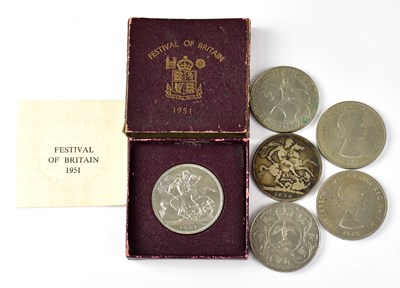 Lot 753 - A Victorian 1896 Crown, a cased Festival of...