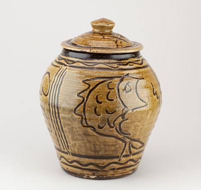 Lot 105 - CLIVE BOWEN (born 1943); a slipware jar and...