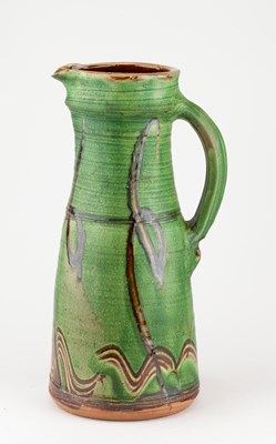 Lot 108 - CLIVE BOWEN (born 1943); a tall slipware jug...