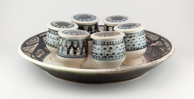 Lot 95 - CHRIS JENSEN; a supper set comprising a very...