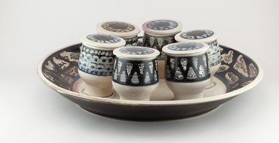 Lot 95 - CHRIS JENSEN; a supper set comprising a very...