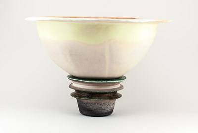 Lot 94 - CHRIS JENSEN; a large porcelain bowl covered...