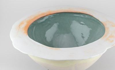 Lot 94 - CHRIS JENSEN; a large porcelain bowl covered...