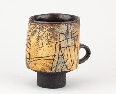 Lot 328 - JOHN MALTBY (1936-2020); a stoneware cup form...