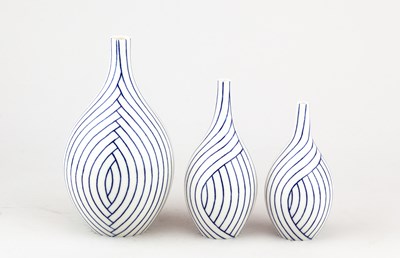 Lot 504 - RHIAN MALIN; a graduated trio of porcelain...