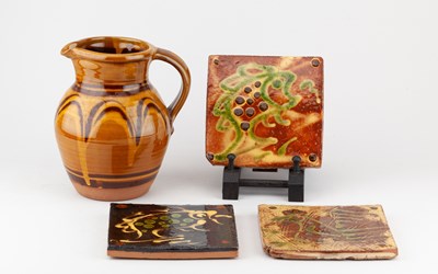 Lot 107 - CLIVE BOWEN (born 1943); a slipware jug,...