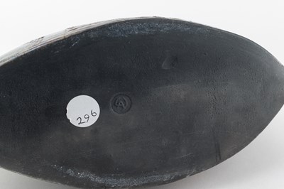 Lot 378 - LINDSEY WALSH; a triangular raku rocking...