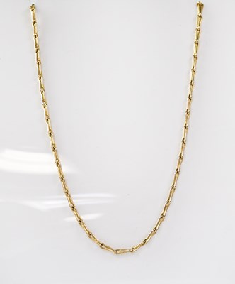 Lot 820 - A 9ct gold fancy link dainty necklace with...