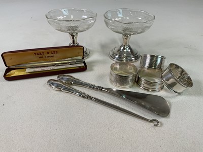 Lot 466 - A pair of etched glass and silver loaded...