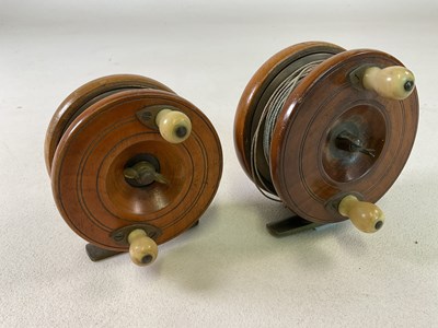 Lot 262 - Two Nottingham Starback fishing reels, each...