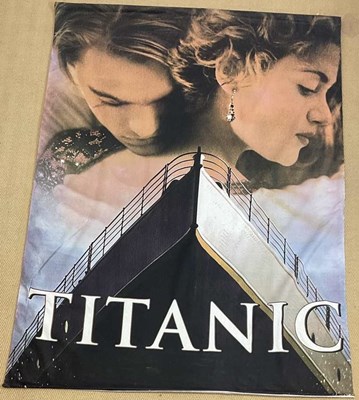 Lot 1887 - TITANIC; a large cinema printed fabric...