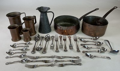 Lot 127 - A quantity of metalware comprising two copper...