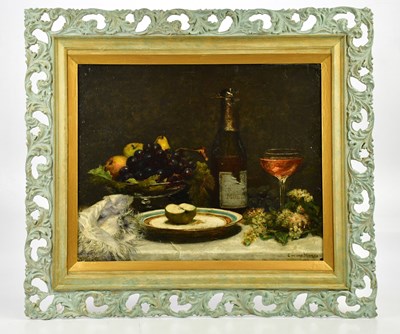 Lot 766 - EMMA MAGNUS (1856-1926); oil on board, still...