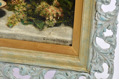 Lot 766 - EMMA MAGNUS (1856-1926); oil on board, still...