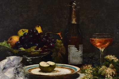 Lot 766 - EMMA MAGNUS (1856-1926); oil on board, still...