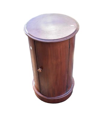 Lot 1198 - A Victorian mahogany cylindrical bedside...