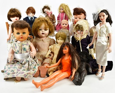 Lot 57 - A collection of assorted vintage dolls,...