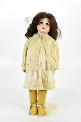 Lot 10 - TETE JUMEAU; a large bisque headed doll with...