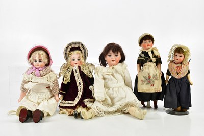 Lot 84 - A German bisque headed doll of small...