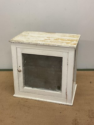 Lot 803 - A painted wooden meat safe with mesh door and...