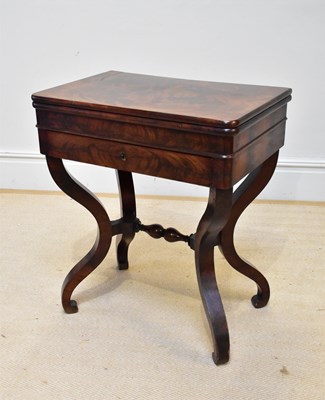 Lot 1219 - A Continental mahogany card table with...