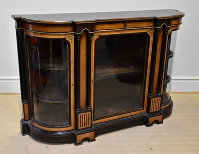 Lot 1167 - A Victorian ebonised and inlaid walnut...