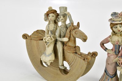Lot 2534 - HILARY BROCK; three ceramic figures including...