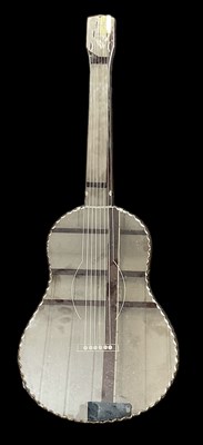 Lot 63 - An Art Deco wall mirror modelled as a guitar,...