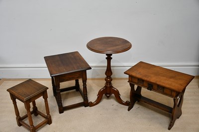 Lot 1119 - A single drawer oak side table, height 46cm,...