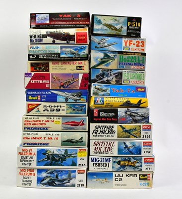 Lot 143 - A collection of twenty-one model aircraft kits,...