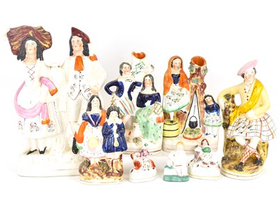 Lot 274 - Eight various 19th century Staffordshire...