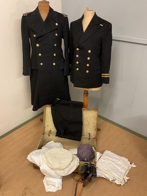 Lot 105 - A Naval suitcase containing Royal Naval...