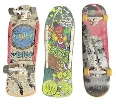 Lot 89 - A group of three skateboards including a Sims...