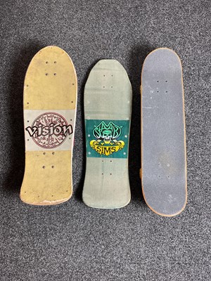 Lot 89 - A group of three skateboards including a Sims...
