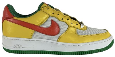 Lot 27 - NIKE; a pair of Air Force 1 Carnival Yellow...