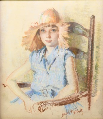 Lot 1062 - LANCELOT ROBERTS (1883-1950); pastel of a girl...